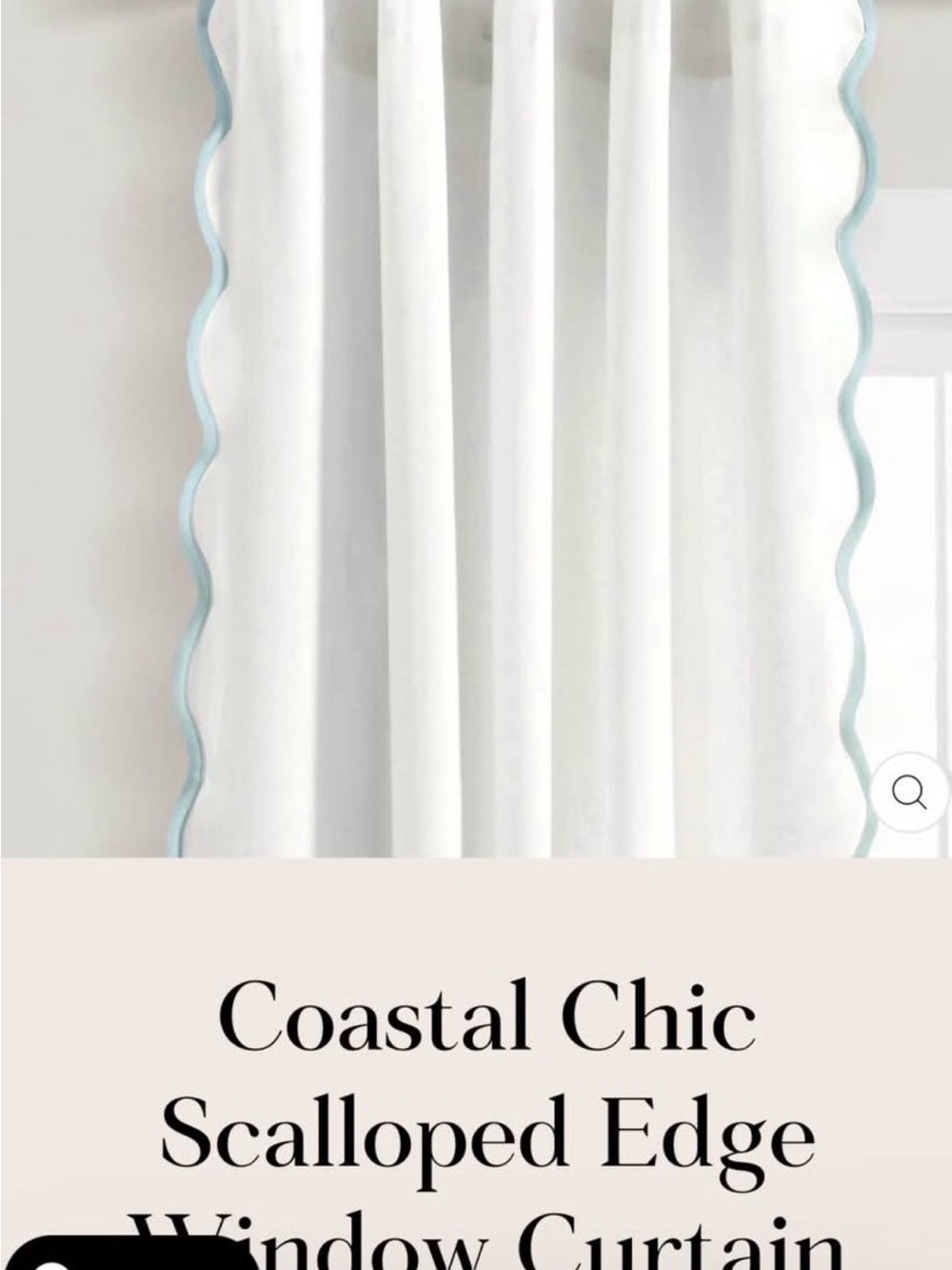 84 in Lush Decor coastal chic scalloped edge window curtains (2 panels)